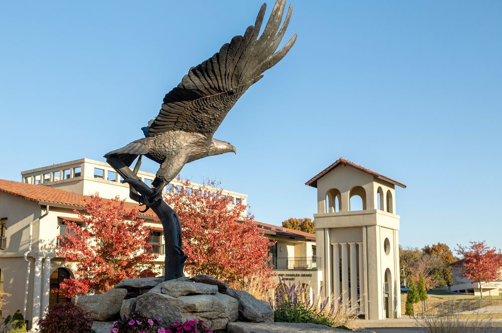 Eagle statue on OKWU campus