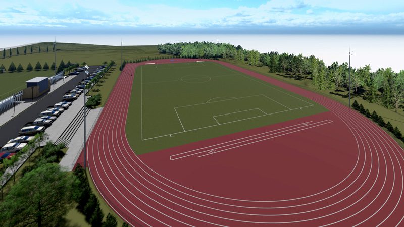 Rendering of outdoor track and field