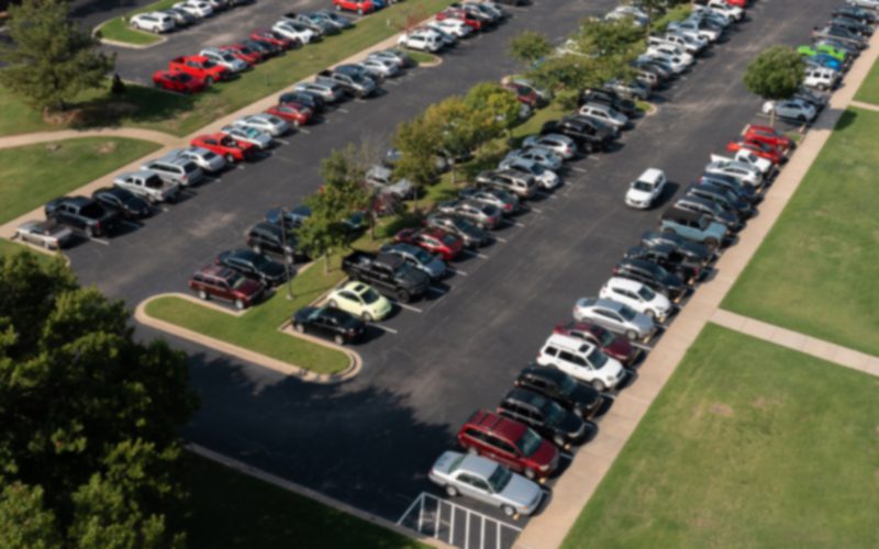 aerial photo of parking lot