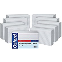 Index Cards 4 X 6 White