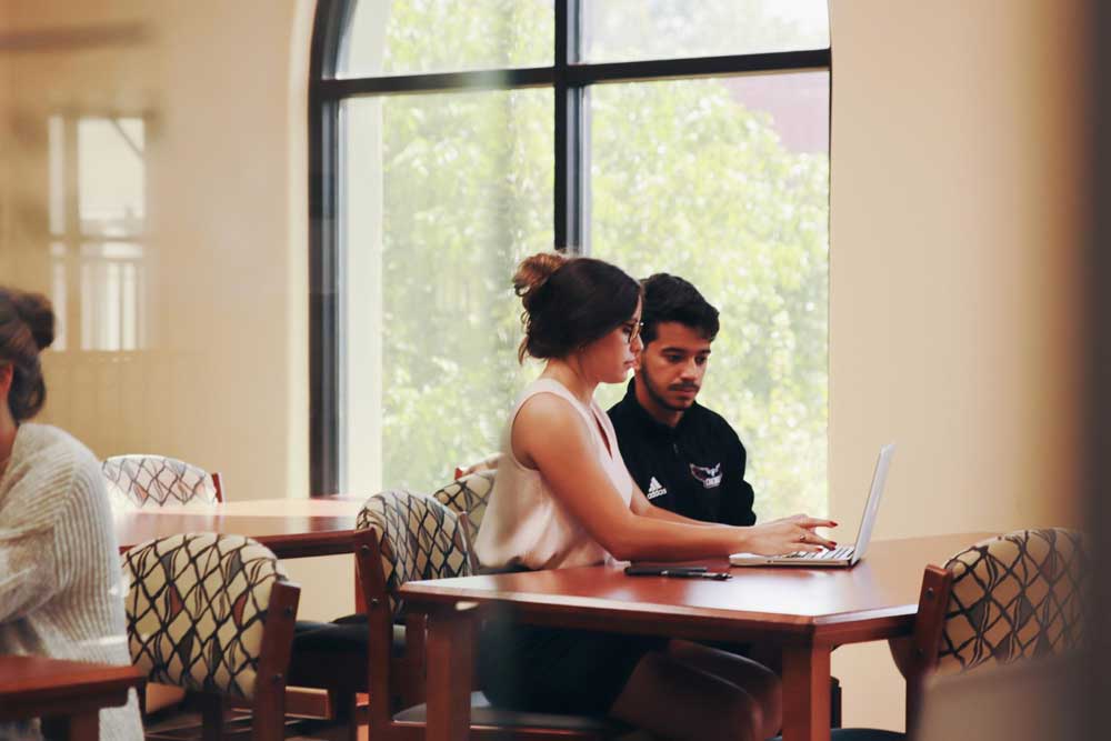 students studying in the ACE center