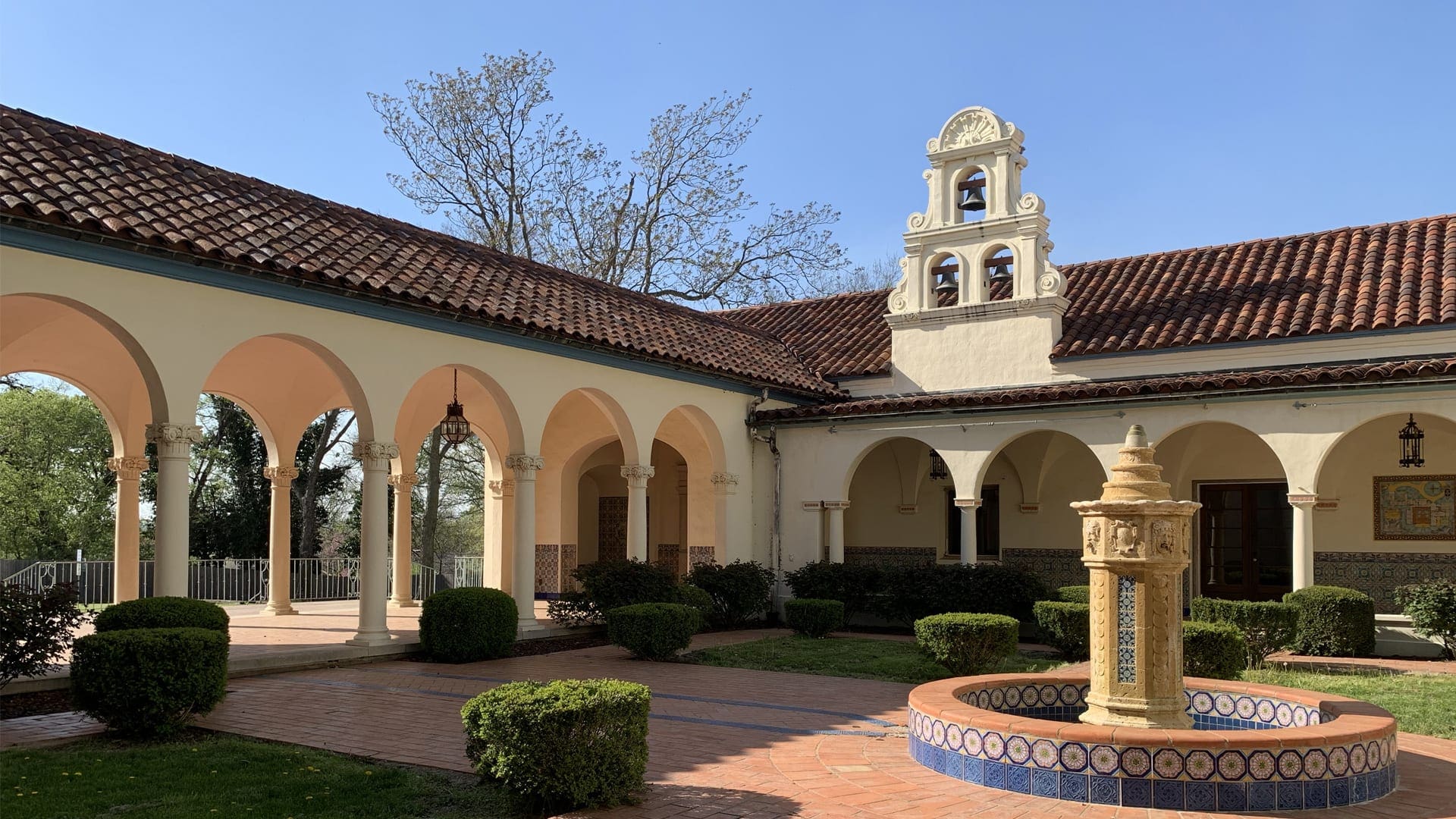 La Quinta mansion rose garden bell tower