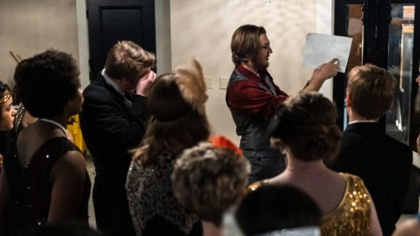 students on film set