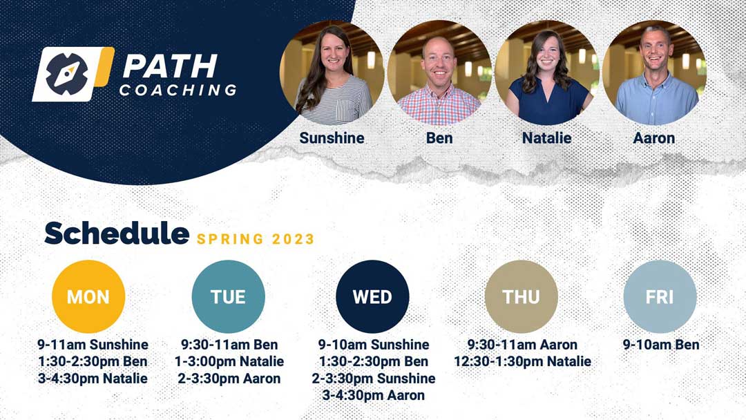 Graphic of life coaching schedule.