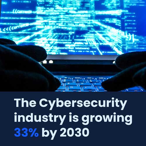 The Cybersecurity industry is growing by 33% by 2030