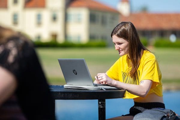 Student Studying Outside Student Studying Outside