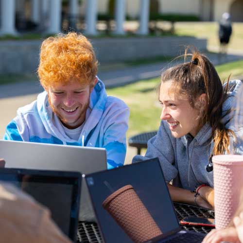 Students studying together at OKWU