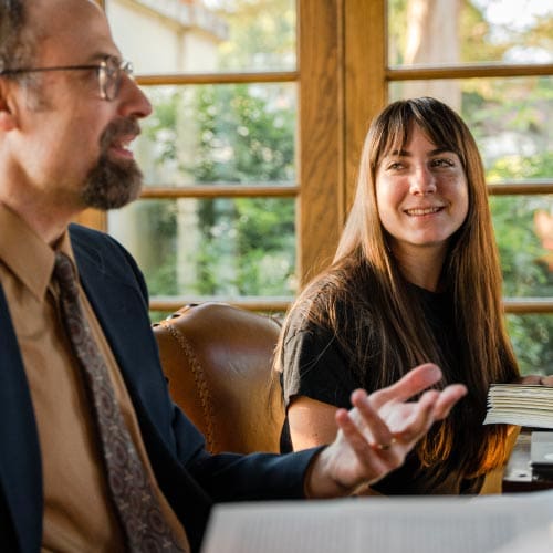 Student learning in an Honors College class at OKWU