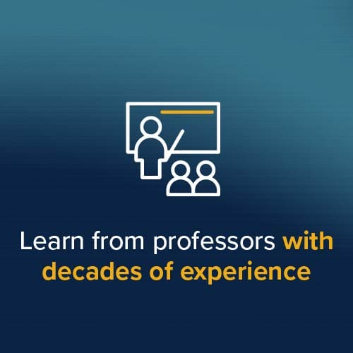 Learn from professors with decades of experience
