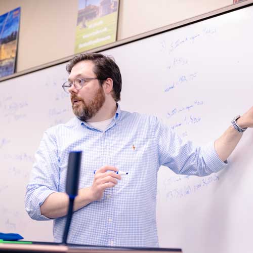 school-of-business Prof. Josh McNall teaching students