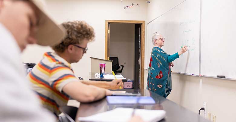 Dr. Hartter teaching in class Dr. Hartter teaching in class