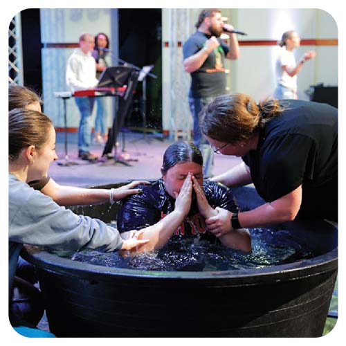 Students baptized during chapel