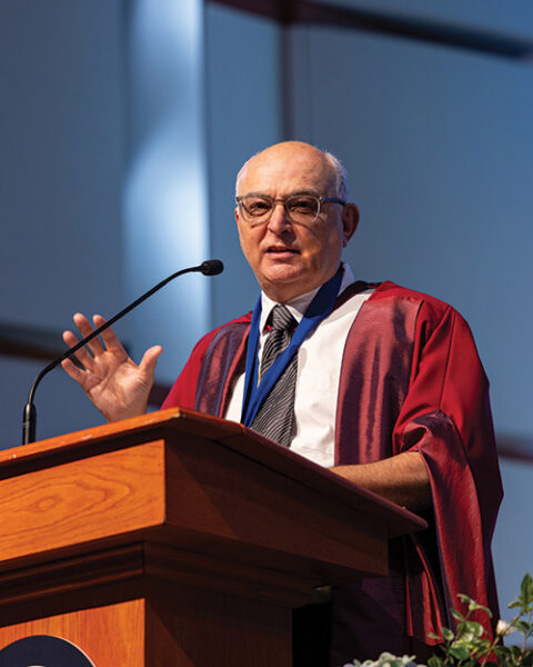 Dr. Weeter speaking at the May 2026 Commencement