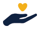 give Hand with a heart over it icon
